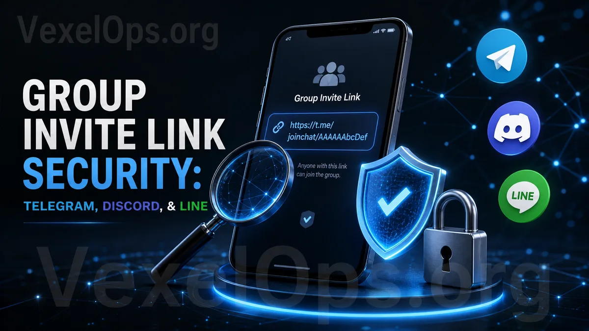Safety reminder for joining Telegram, Discord, and LINE groups, urging users to confirm sources and risks before joining.