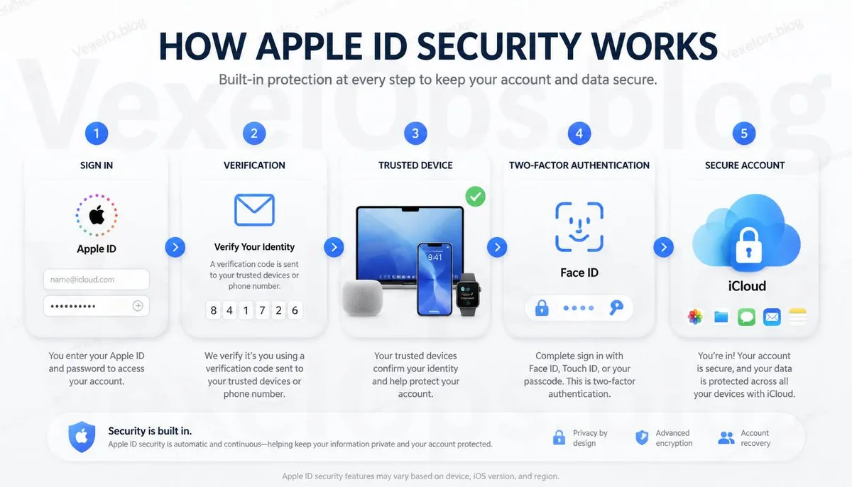 Apple ID 인증 과정과 계정 보안 정보 이미지입니다.
