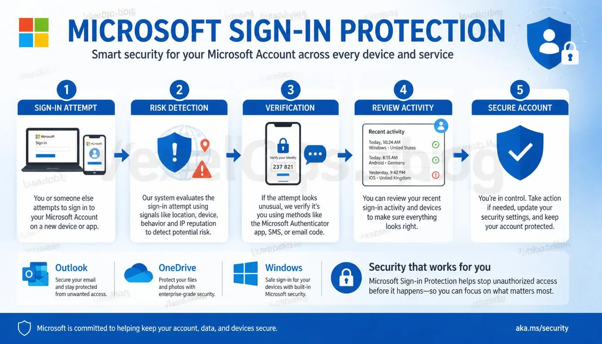 Processus de verification de sécurité pour les connexions Microsoft.