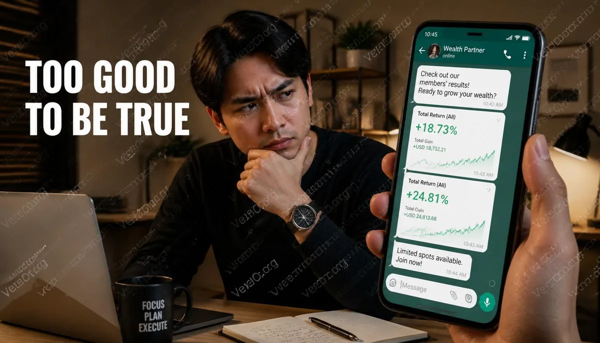 面對假投資訊息保持懷疑的情境封面圖。
