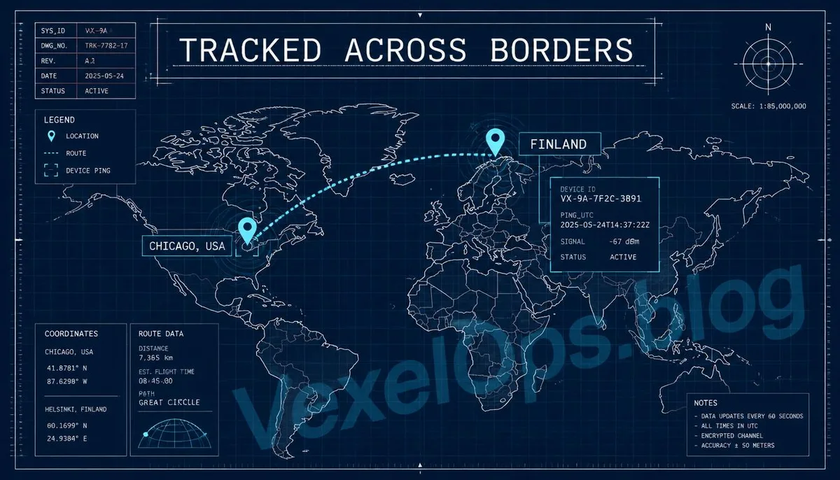 Cover image depicting the extradition case pathway and device identifier clues in a technical blueprint style.