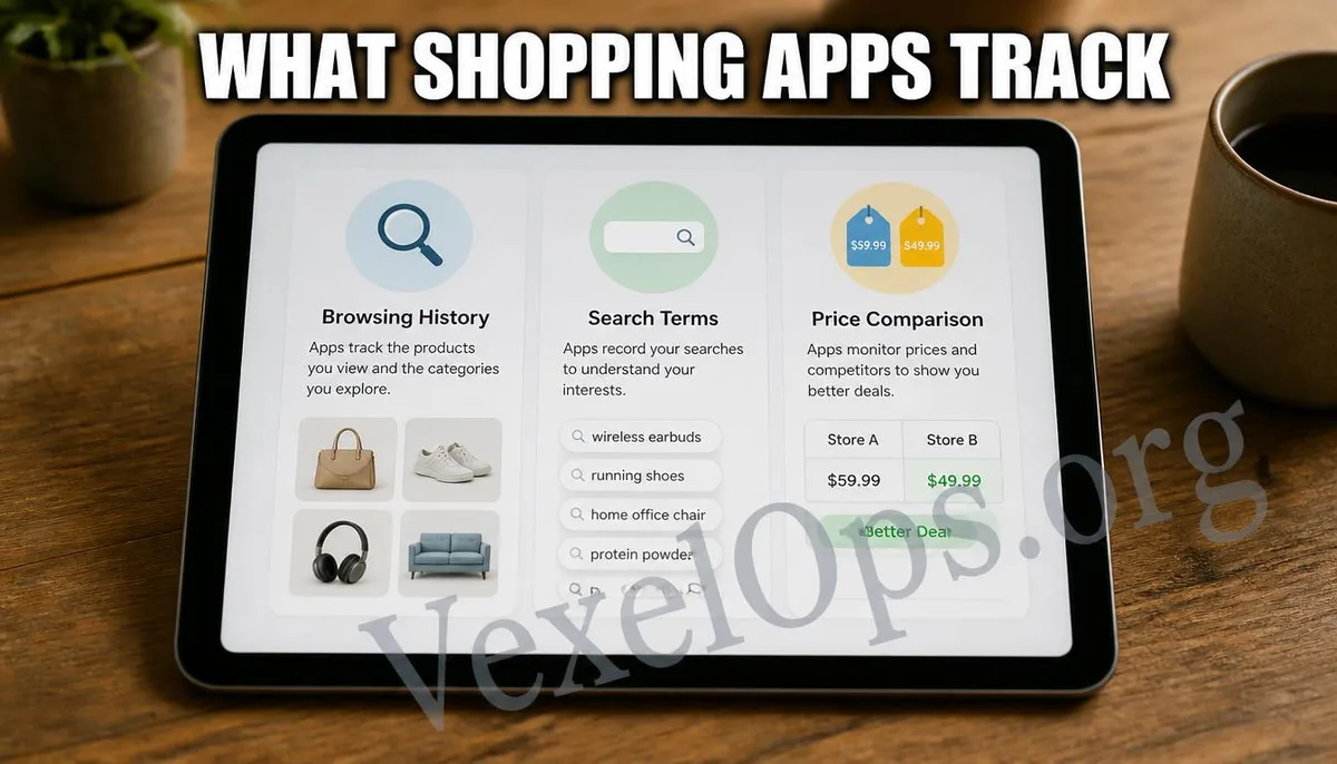 An illustration showing the real-life context of browsing history, search keywords, and price comparison behaviors that compose consumer profile data.
