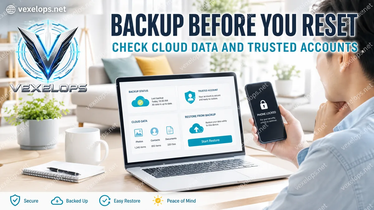 User checking their phone's cloud backup and official recovery options.