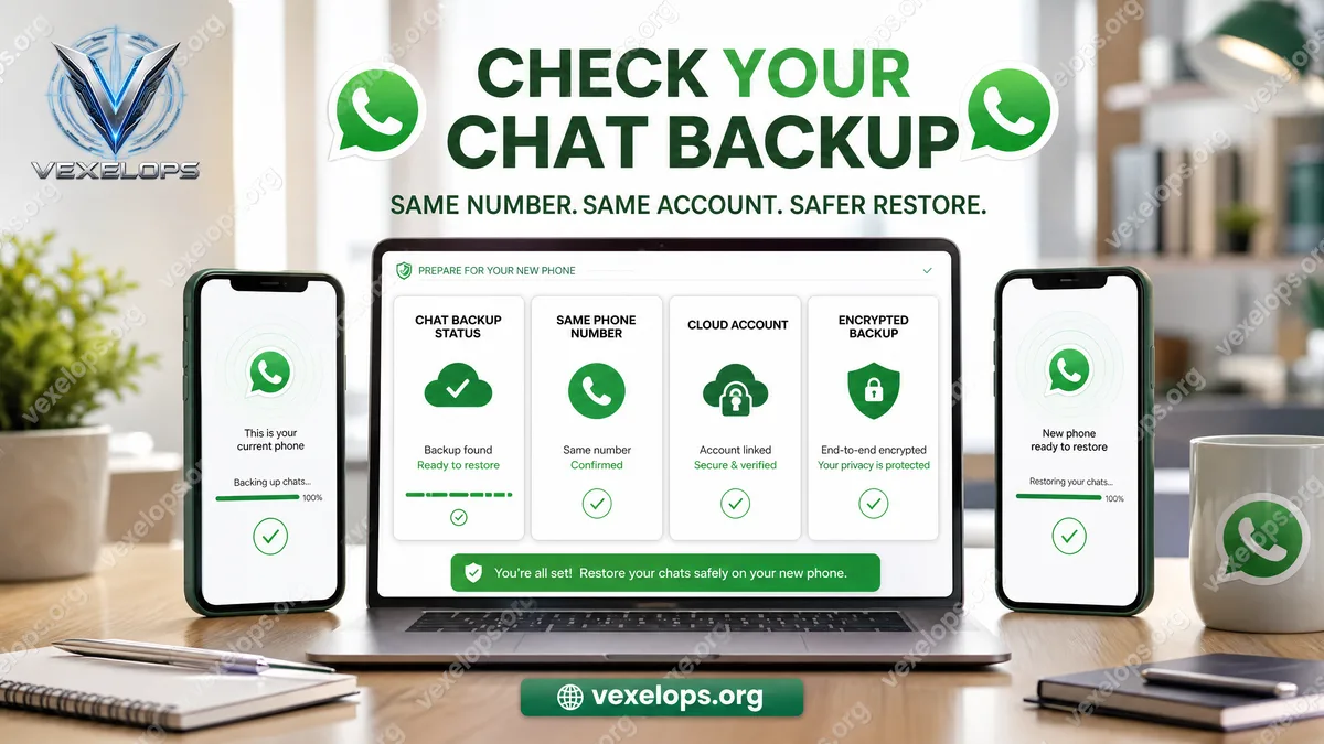 Checking WhatsApp backups, phone numbers, and cloud accounts.