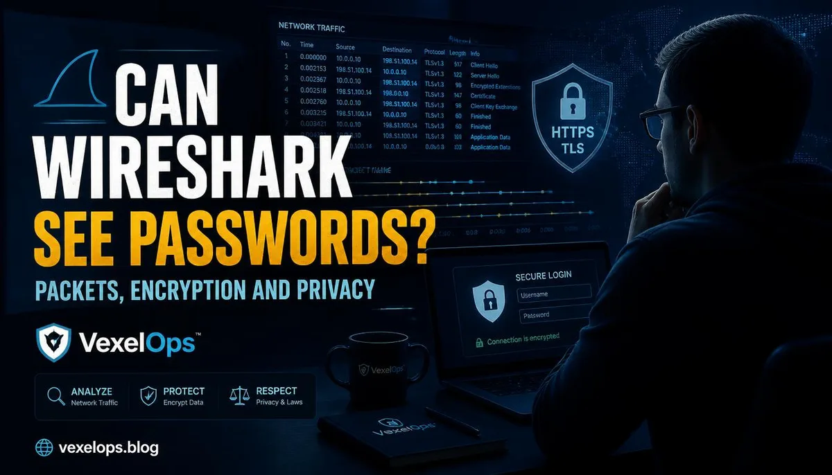 A cybersecurity professional analyzing encrypted network traffic and packet visibility.