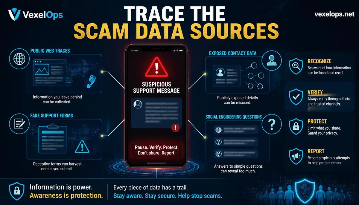Fake customer service leverages public data and social engineering to approach victims.