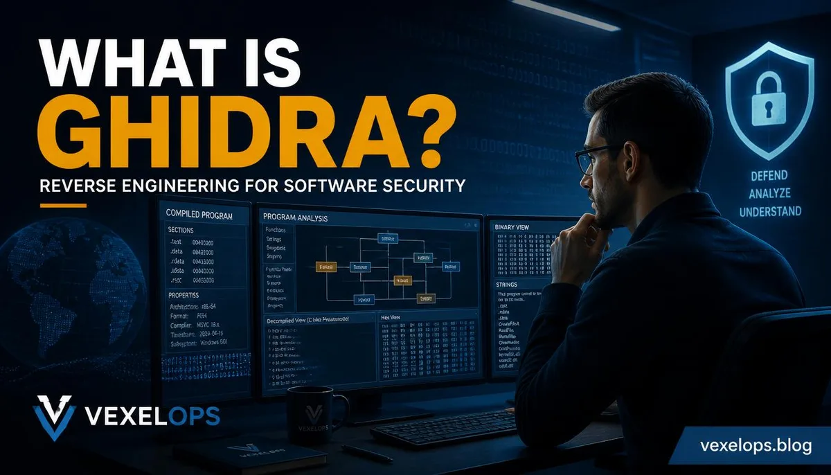 A cybersecurity researcher using Ghidra to analyze program structure and suspicious files.