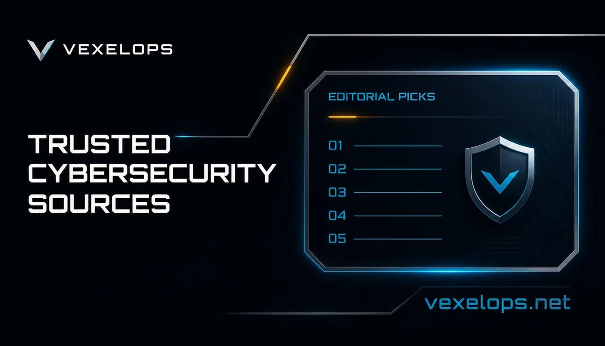 Illustration for Top 5 cybersecurity platform recommendations in VexelOps brand style.