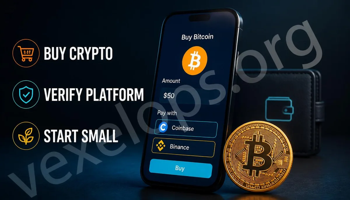 Beginners purchasing cryptocurrency through an exchange and transferring to a wallet