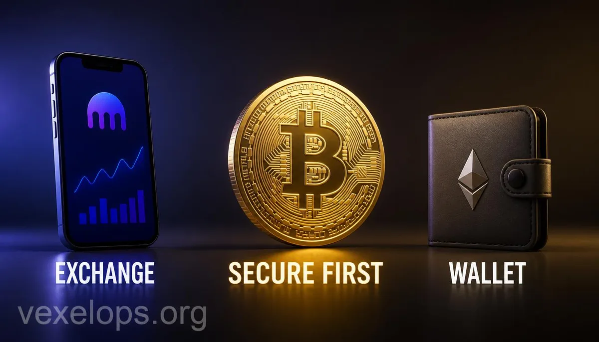 Options for storing assets after purchasing cryptocurrency on an exchange or a wallet.