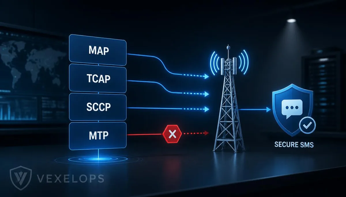 SS7 Protocol Layer and SMS Security Protection Concept